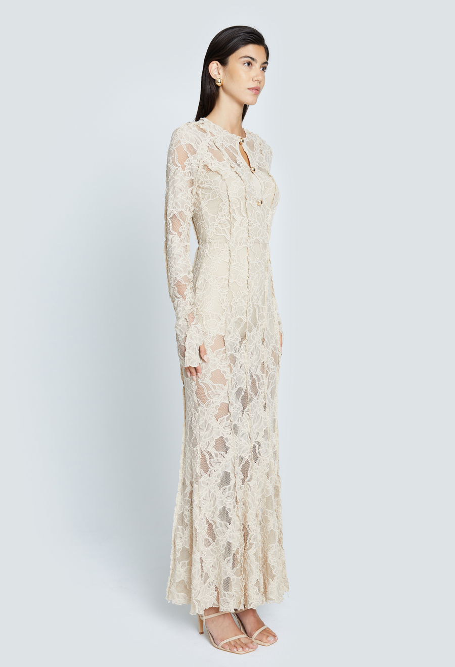 REN FLORAL LACE MAXI DRESS